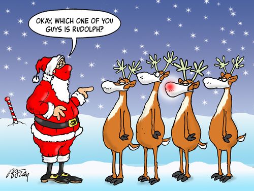 "Okay, which one of you guys is Rudolph?"