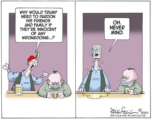 "Why would Trump need to pardon his friends and family if they're innocent of any wrongdoing...?"