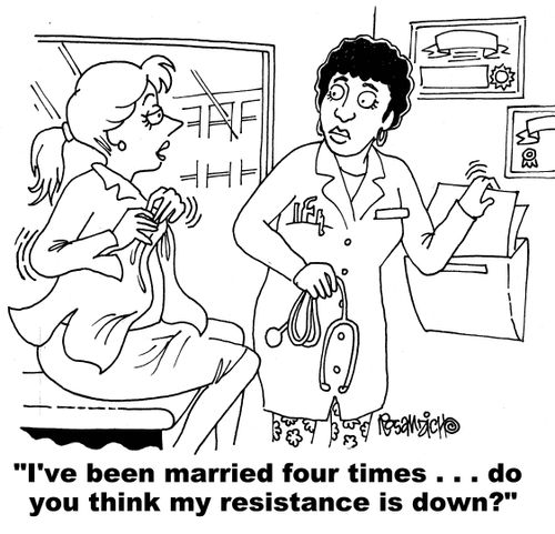 "I've been married four times... do you think my resistance is down?"