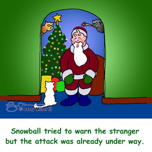 Snowball tied to warn the stranger but the attack was already under way.