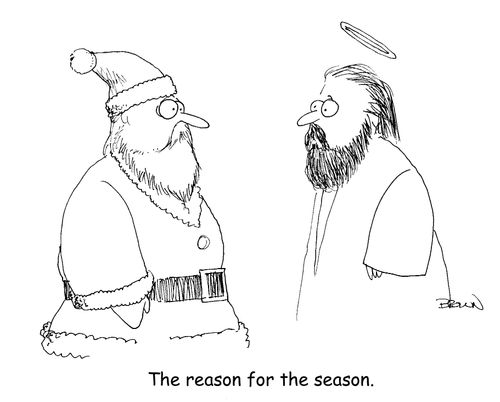 The reason for the season. (Santa and Jesus meet)