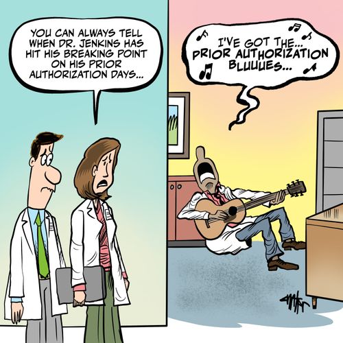"You can always tell when Dr. Jenkins has hit his breaking point on his prior authorization days..."