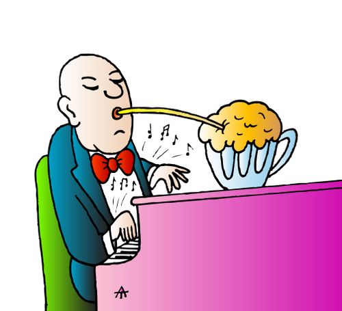 A Musician sips on a drink