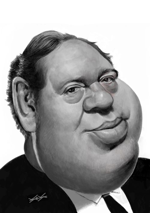 Charles Laughton caricature