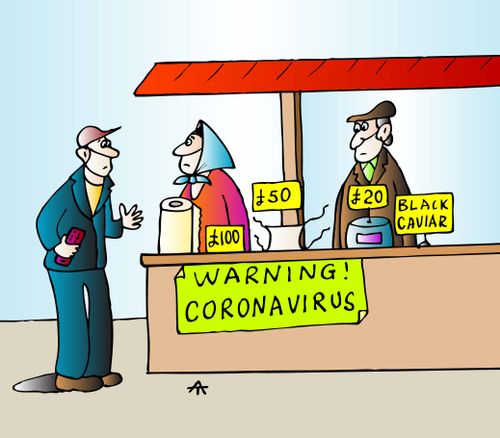 Warning sign at a pop-up shop.