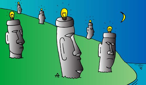 Moai having a lightbulb moment