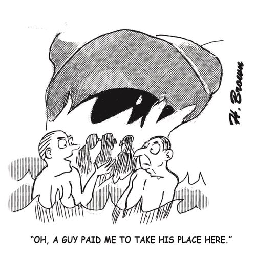 "Oh, a guy paid me to take his place here."
