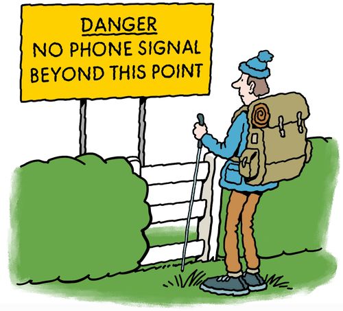 Danger. No phone signal beyond this point 