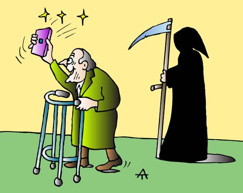 Death stalks an old man