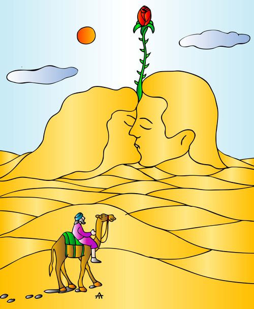 Tourist viewing a desert rose