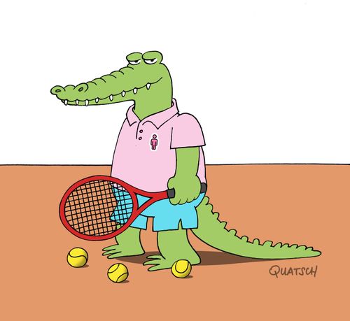 Crocodile with man logo on polo