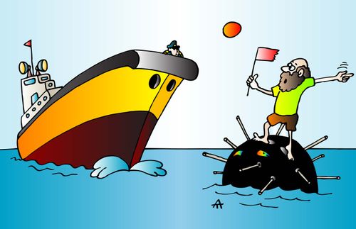 A ship heading for a navel mine