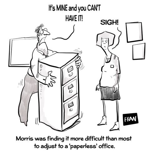 Morris was going to get more difficult than most to adjust to a paperless office