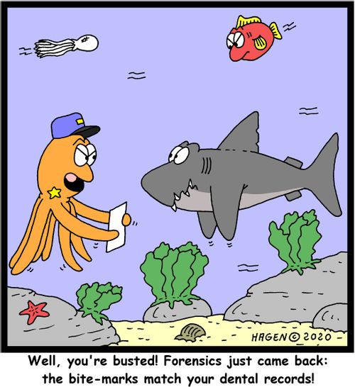 Well, you're busted! Forensics just came back: the bite-marks match your dental records!