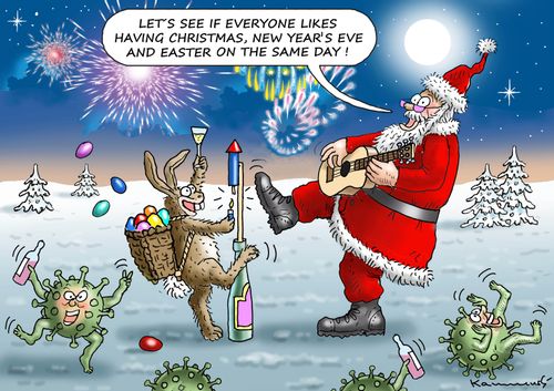 "Let's see if everyone likes having Christmas, New Year's Eve and Easter on the same day!"