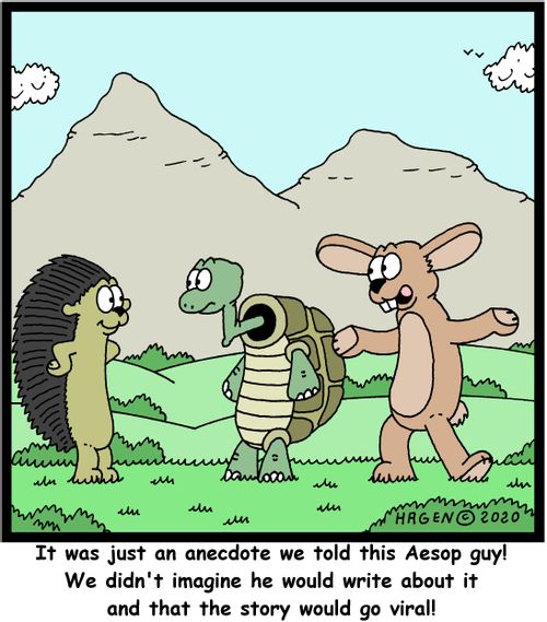 "It was just an anecdote we told this Aesop guy! We didn't imagine he would write about it and that the story would go viral!"