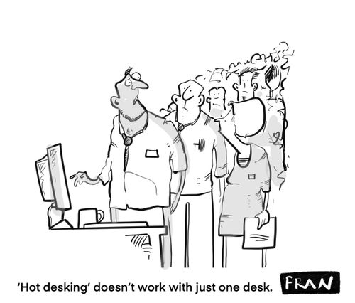 "'Hot desking' doesn't work with just one desk."