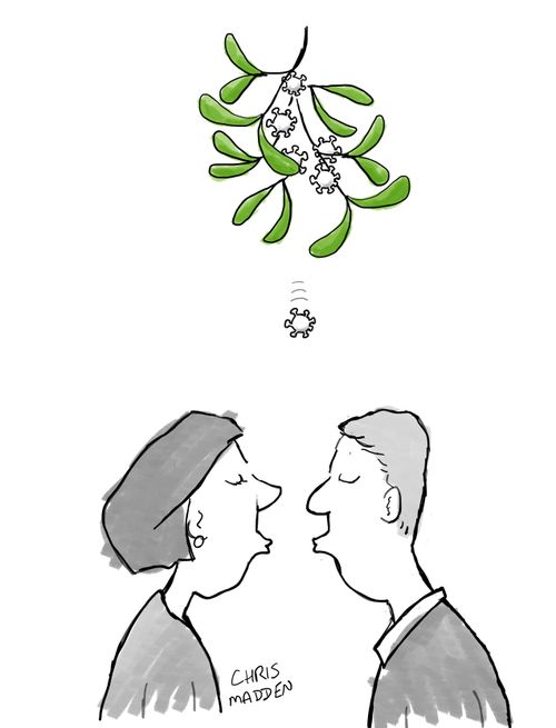 Covid Christmas mistletoe