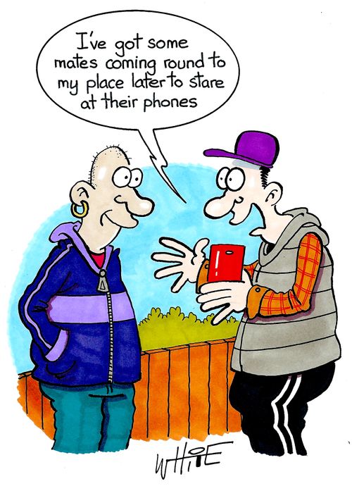 "I've got some mates coming round to my place later to stare at their phones."