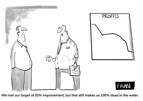 "We met our target of 25% improvement, but that still makes us 100% dead in the water."