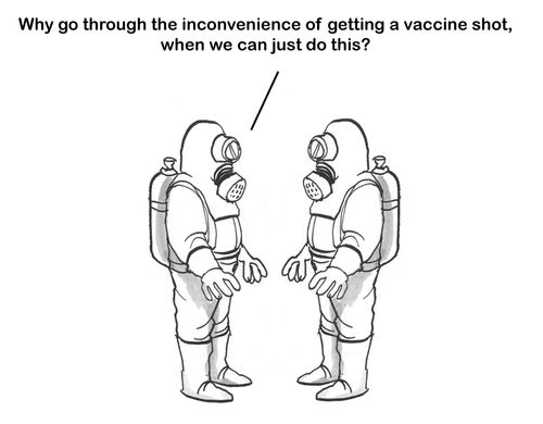 "Why do through the inconvenience of getting a vaccine shot, when we can just do this?"