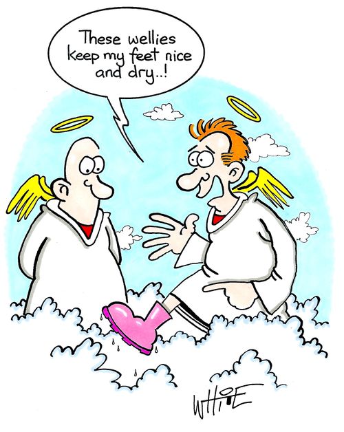 "These wellies keep my feet nice and dry..!"