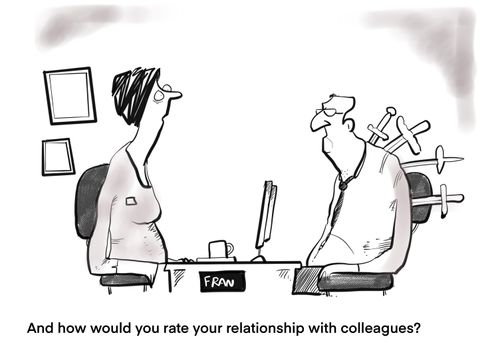 "And how would you rate your relationship with colleagues?"