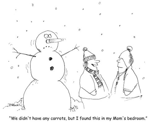 "We didn't have any carrots, but I found this in my Mom's bedroom." 