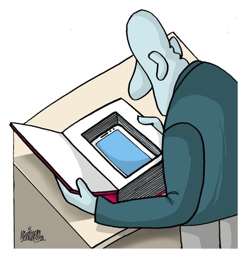 Mobile phone supplants reading