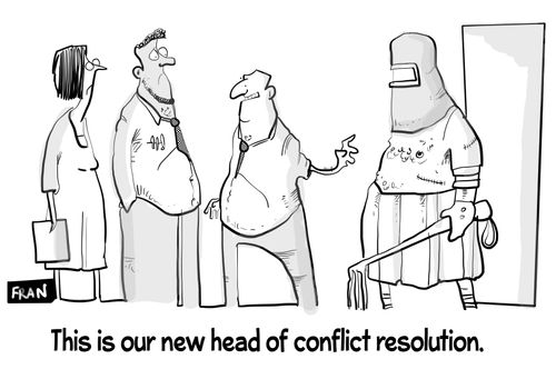 "This is our new head of conflict resolution."