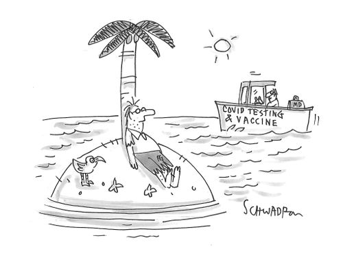 Guy on deserted island gets Covid test
