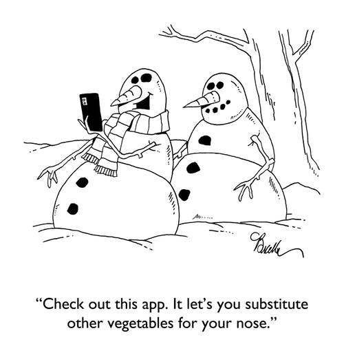 "Check out this app. It let's you substitute other vegetables for your nose."
