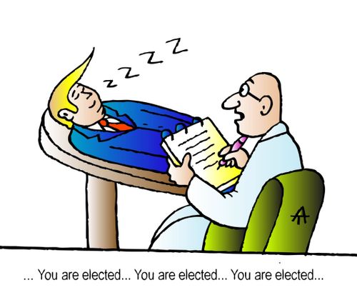 Trump visits a therapist in the lead-up to the election. 