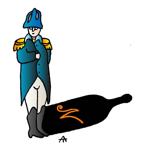  Napoleon with a wine bottle for a shadow