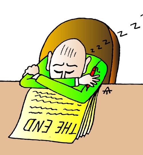 A writer falls asleep over their manuscript