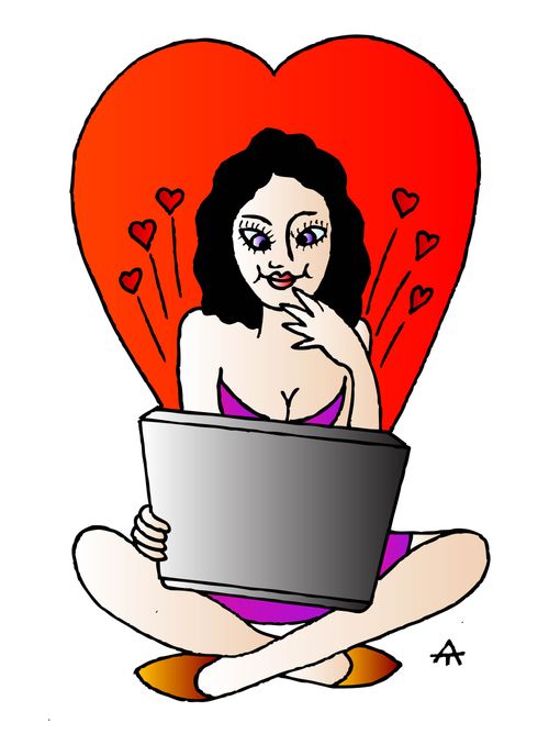 A woman with a laptop