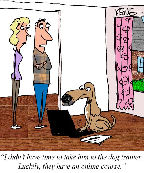 "I didn't have time to take him to the dog trainer. Luckily, they have an online course."