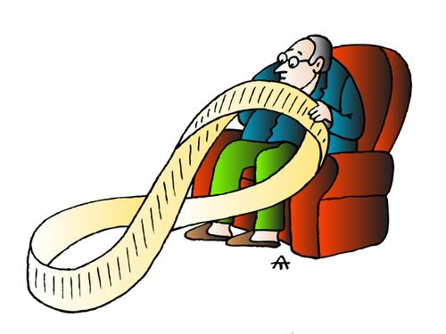 An old man with a mobius loop