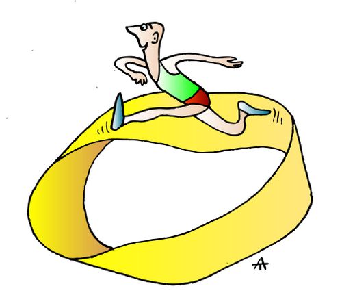 A runner on an endless loop