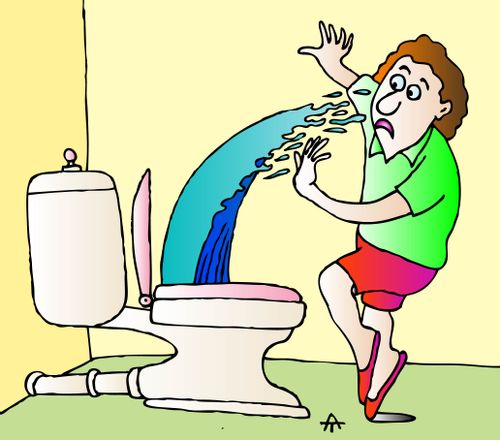 A woman is attacked by toilet water