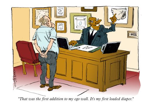 That was the first addition to my ego wall. It's my first loaded diaper."