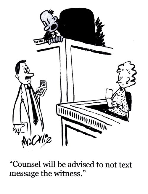 "Counsel will be advised to not text message the witness."