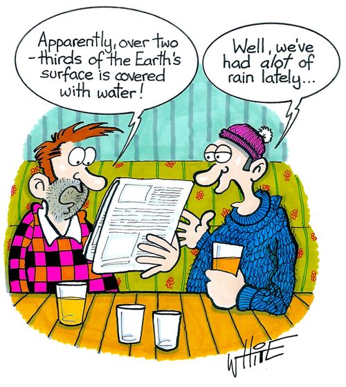 "Apparently, over two-thirds of the Earth's surface is covered with water!"