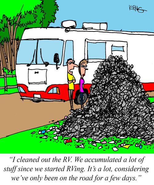 "I cleaned out the RV. We accumulated a lot stuff since we started RVing..."