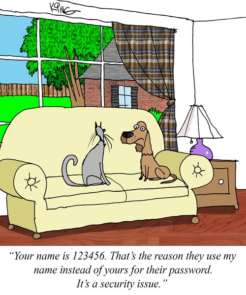 "Your name is 123456. That's the reason they use my name instead of yours for their password."