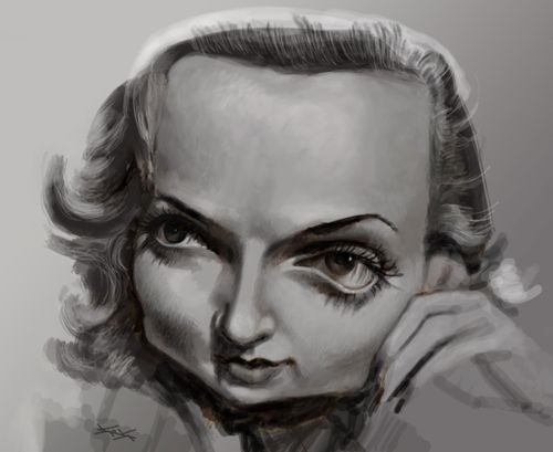 Carole Lombard caricature