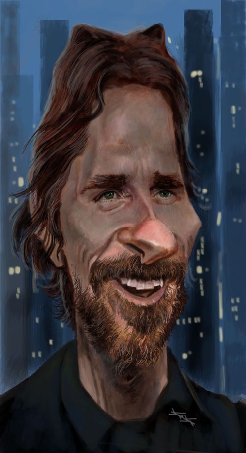Christian Bale caricature