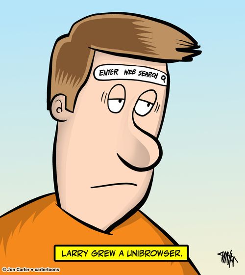 Larry grew a unibrowser.