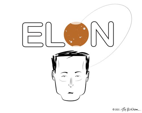 Elon Musk caricature 