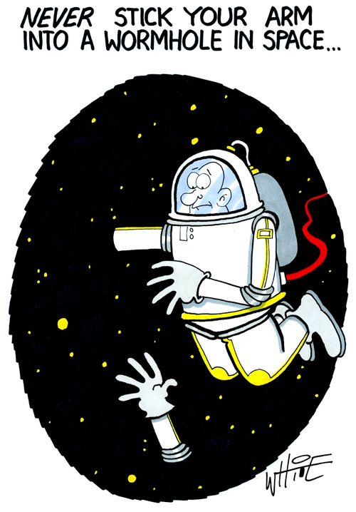 Never stick your arm into a wormhole in space...